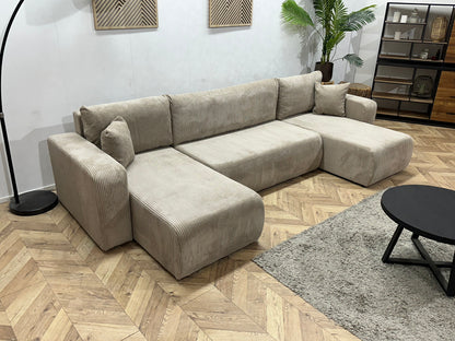 !Showroommodel! Licht Bruine Ribstof U Zetel