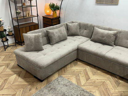 !Showroommodel! Licht Bruine Ribstof U Zetel
