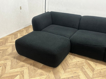 !Showroommodel! Zwarte Bouclé Stoffen U Zetel