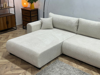 !Showroommodel! Witte Bouclé Hoekzetel