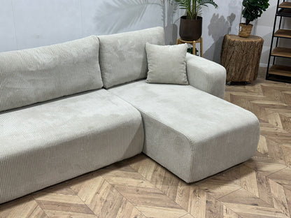 !Showroommodel! Witte Ribstof Hoekzetel