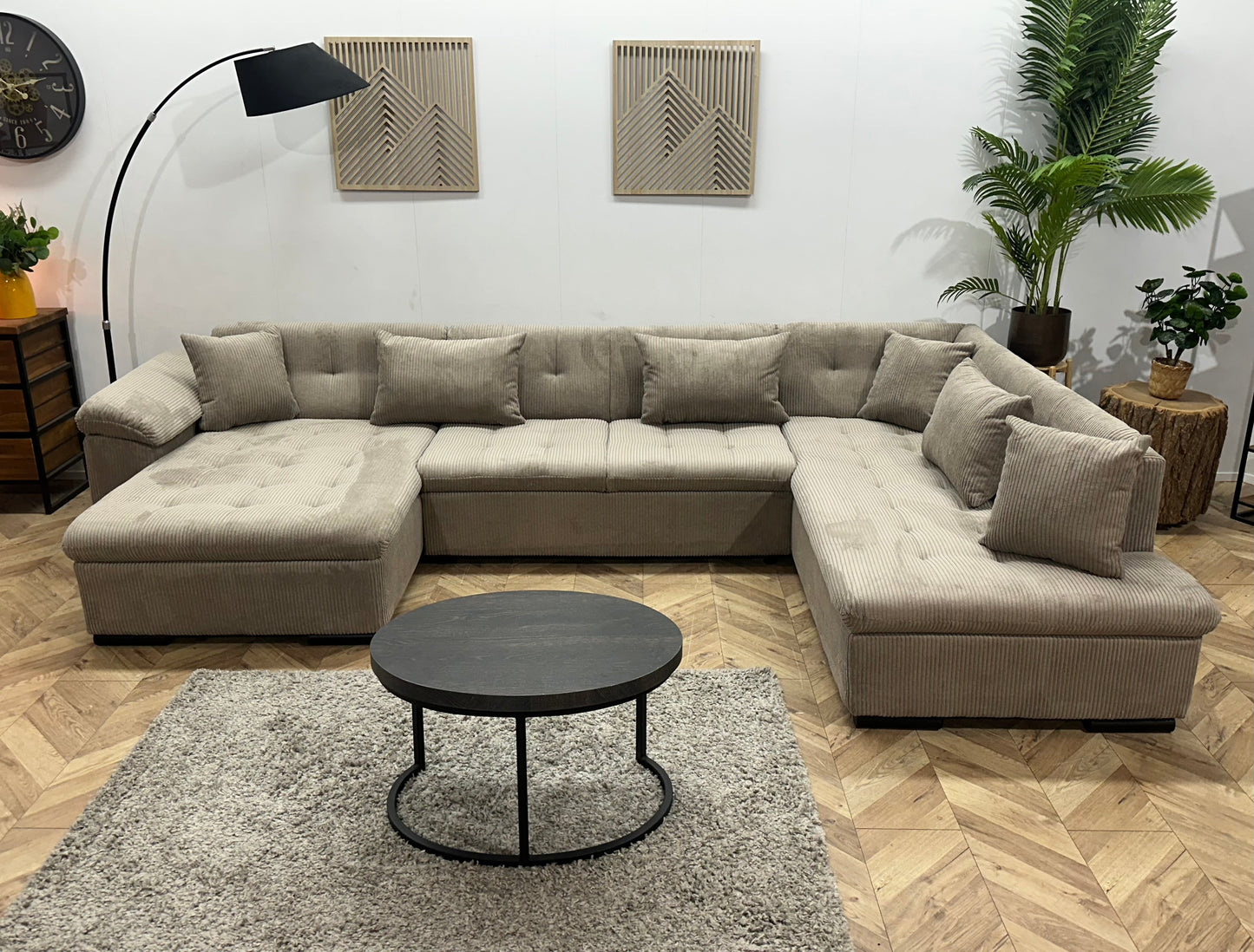 !Showroommodel! Licht Bruine Ribstof U Zetel