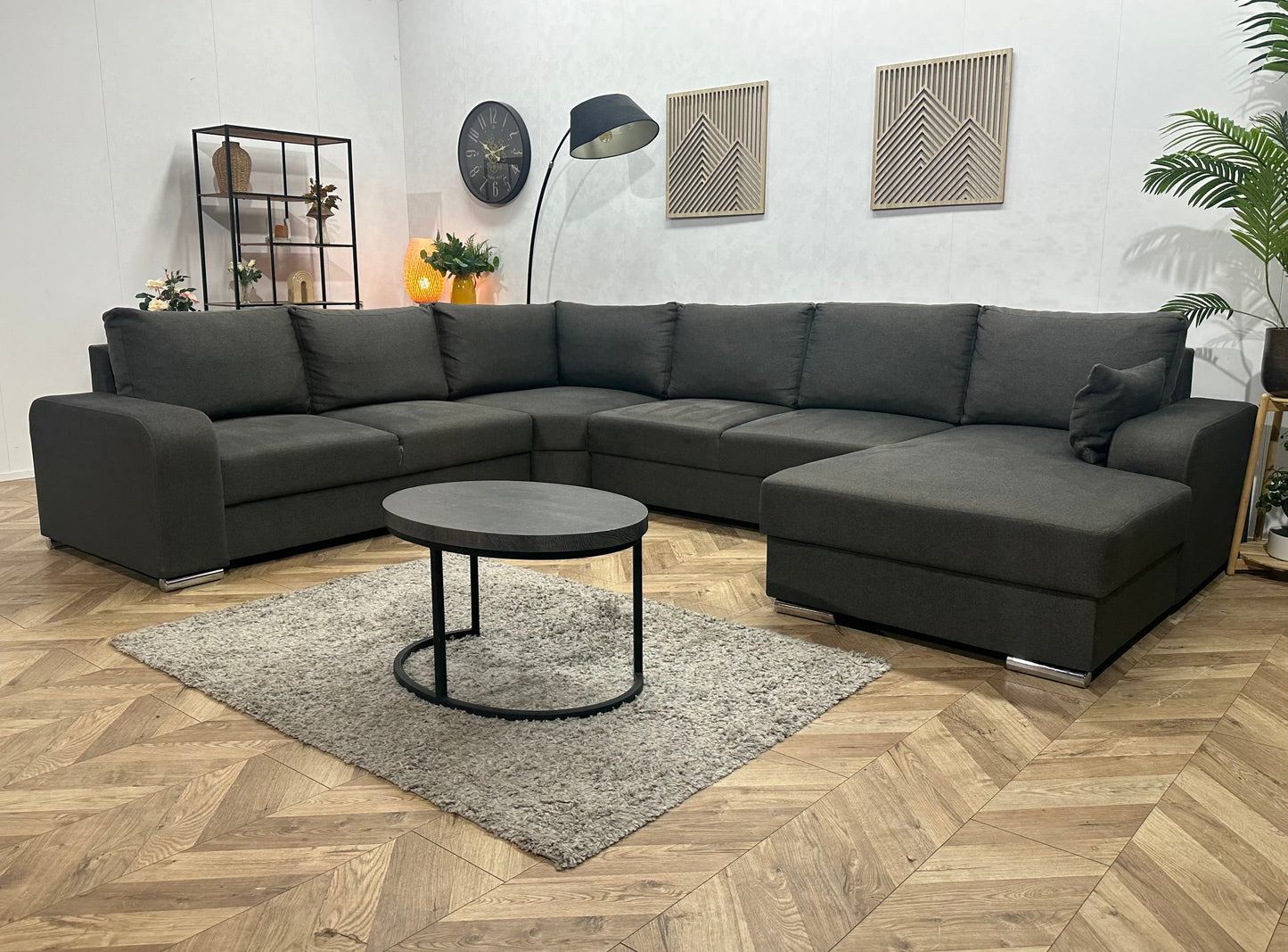 !Showroommodel! Antraciet Suède Stoffen U Zetel
