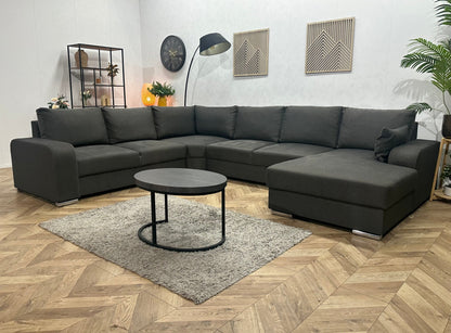 !Showroommodel! Antraciet Suède Stoffen U Zetel