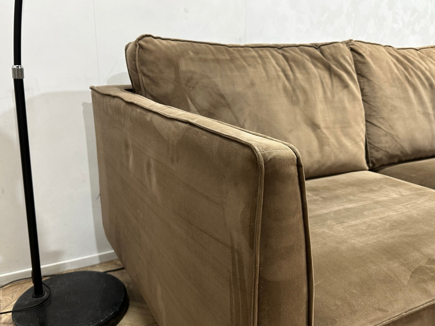 Lifestyle Home Collection Bruine Velvet Hoekzetel ~ Losse Kussens Met Afneembare Hoezen
