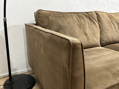 Lifestyle Home Collection Bruine Velvet Hoekzetel ~ Losse Kussens Met Afneembare Hoezen