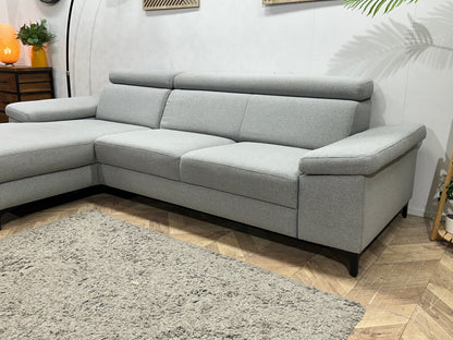 Licht Grijze Hoekzetel Inc Hocker ~ Verstelbare Arm/Hoofdsteunen