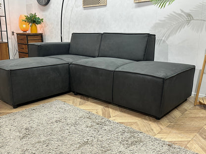 !Showroommodel! Antraciet Suède Stoffen Design Zetel