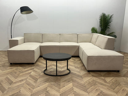 !Showroommodel! Crème Suede Stoffen U Zetel