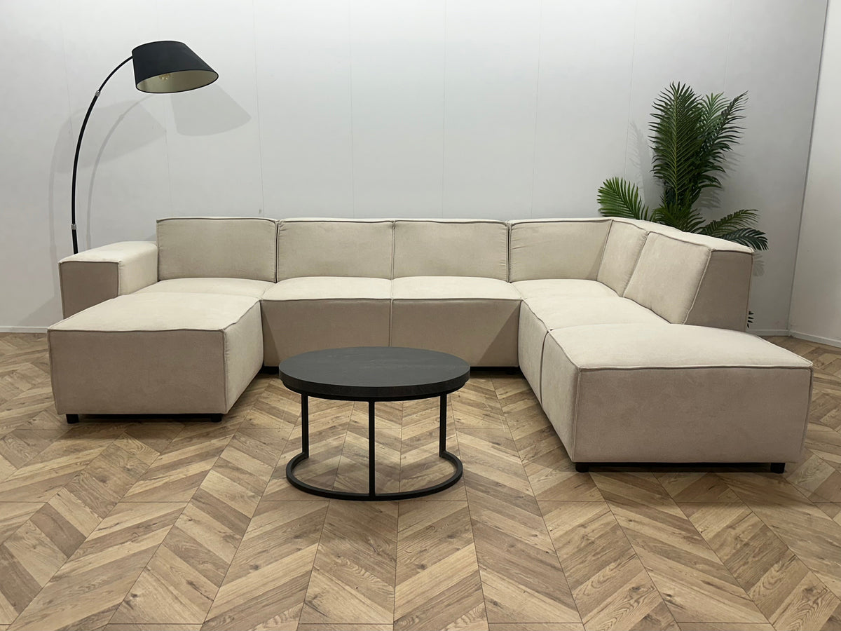 !Showroommodel! Crème Suede Stoffen U Zetel