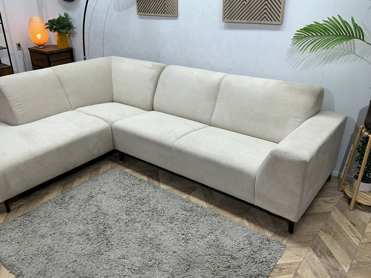 !Showroommodel! Crème Suède Stoffen Hoekzetel