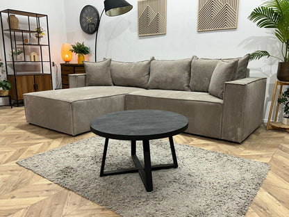 !Showroommodel! Licht Bruine Ribstof Hoekzetel