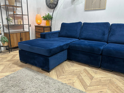 Blauwe Velvet U Zetel ~ Meerdere Opstellingen