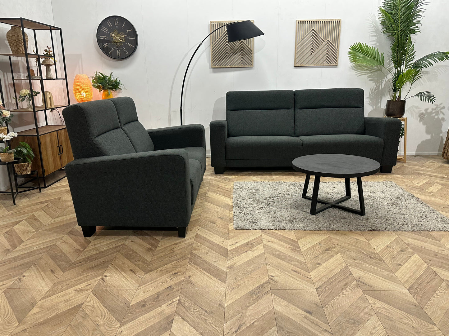 Antraciet Zetels Set ~ Vaste Kussens