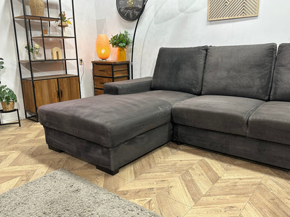 Antraciet Velvet U Zetel ~ Losse Rugkussens Met Afneembare Hoezen