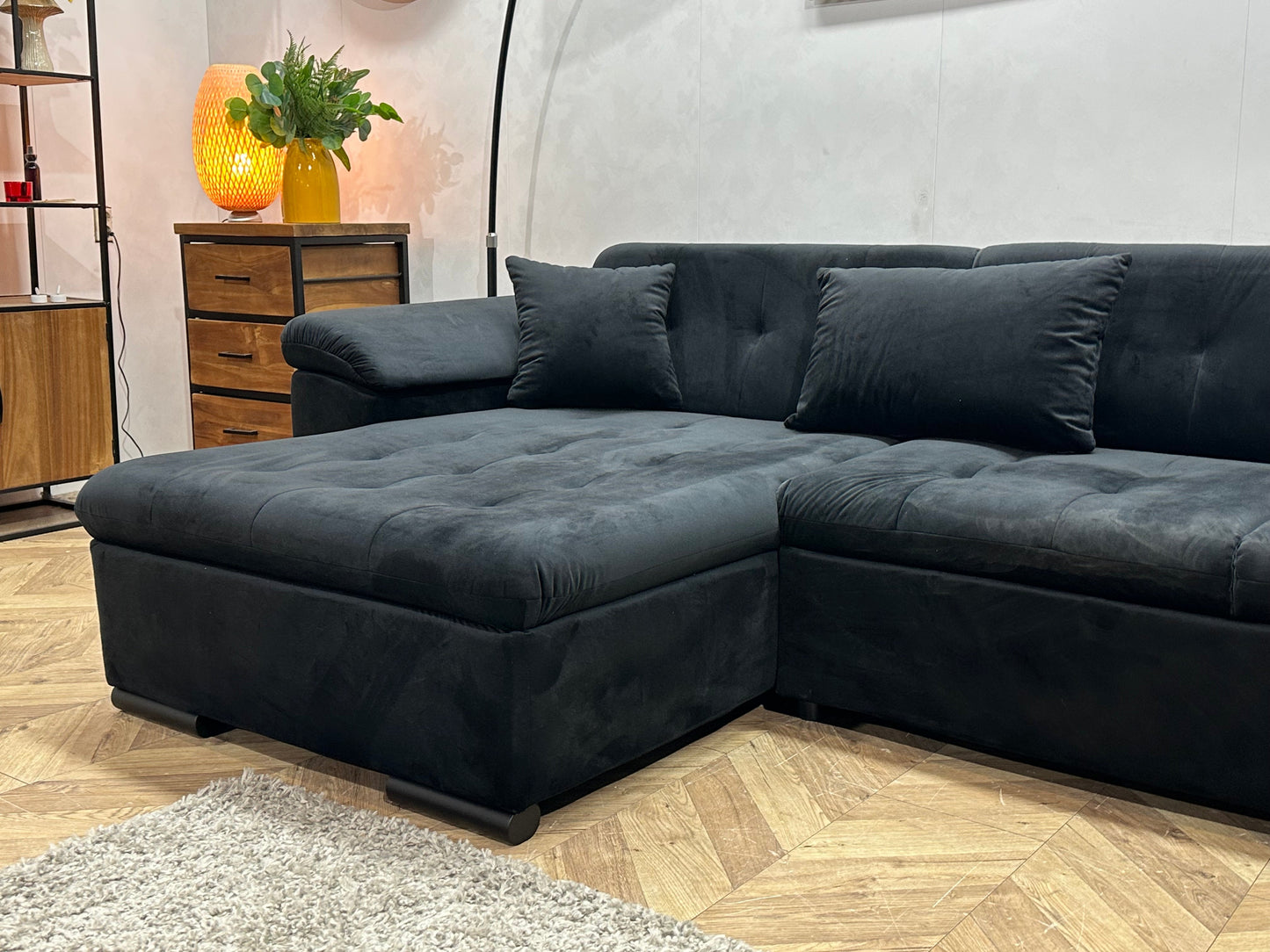 !Showroommodel! Zwarte Velvet U Zetel