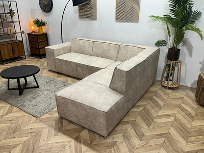 !Showroommodel! Crème Suède Stoffen Hoekzetel