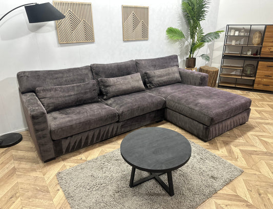 Antraciet Velvet Hoekzetel ~ Losse Kussens Met Afneembare Hoezen