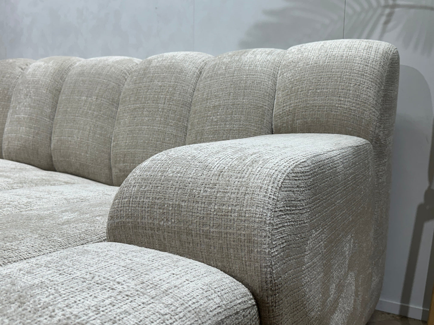 !Showroommodel! Witte/Crème Cremona Stoffen Hoekzetel