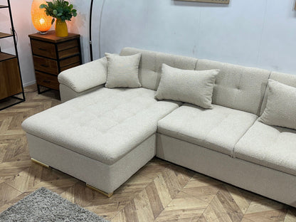 !Showroommodel! Witte Bouclé U Zetel
