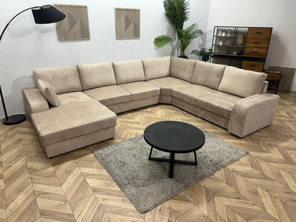 !Showroommodel! Beige Velvet U Zetel