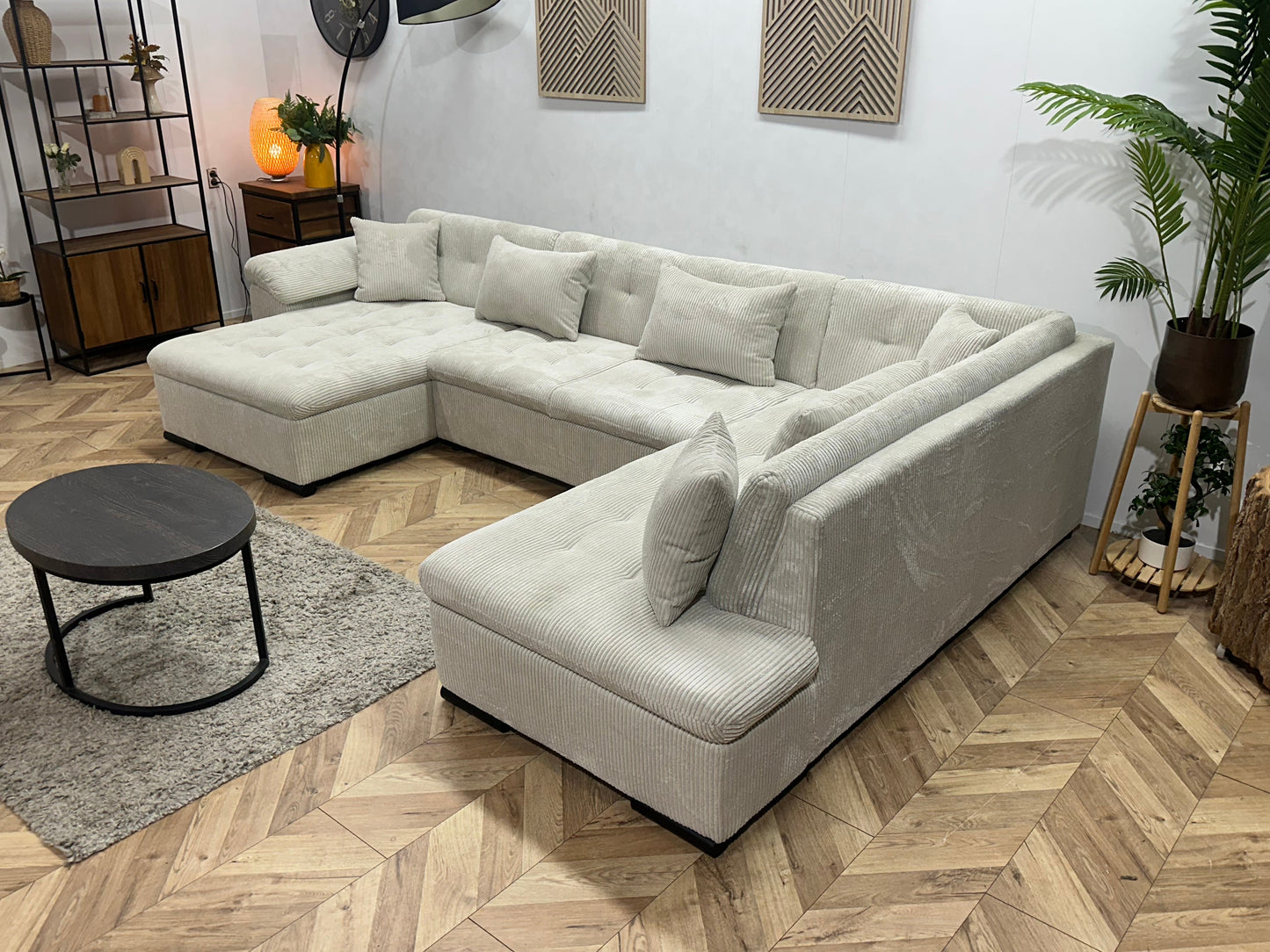 !Showroommodel! Witte Ribstof U Zetel