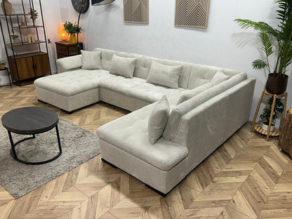 !Showroommodel! Witte Ribstof U Zetel