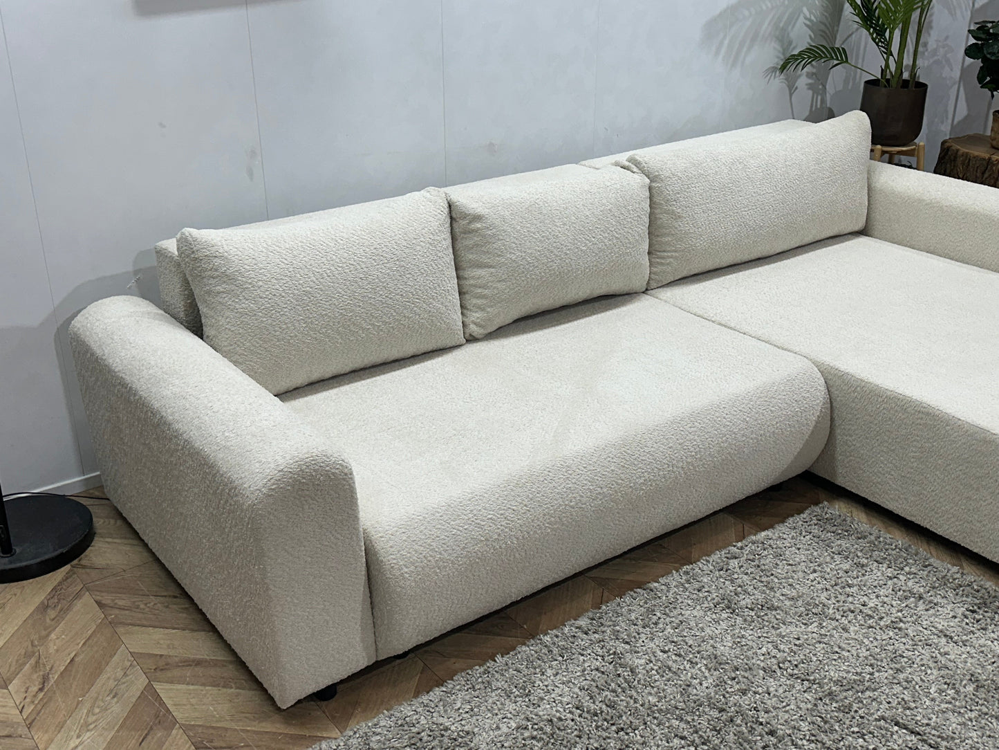 !Showroommodel! Witte Bouclé Hoekzetel