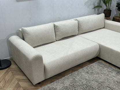 !Showroommodel! Witte Bouclé Hoekzetel