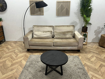 Licht Grijze / Beige Velvet 2.5-Zits Zetel ~ Losse Kussens Met Afneembare Hoezen