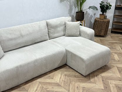 !Showroommodel! Witte Ribstof Hoekzetel