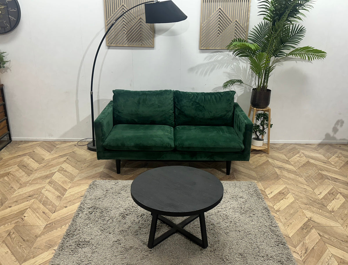 Groene Velvet 2.5-Zits Zetel ~ Losse Kussens Met Afneembare Hoezen