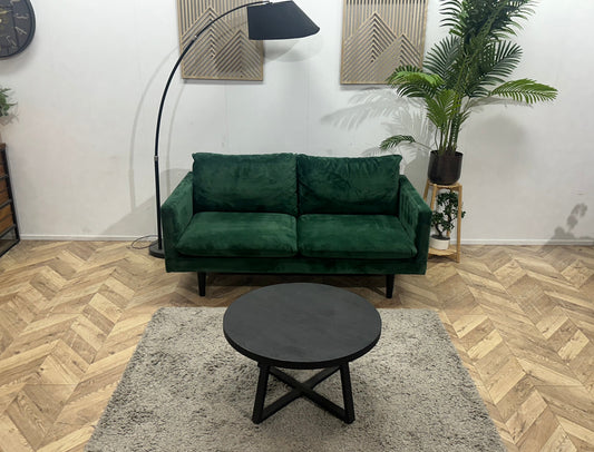 Groene Velvet 2.5-Zits Zetel ~ Losse Kussens Met Afneembare Hoezen