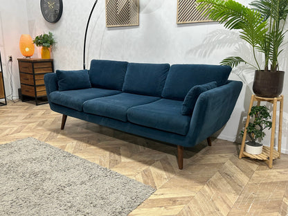 Sofacompany Blauwe Suède Stoffen 2.5-Zits Zetel ~ Losse Kussens Met Afneembare Hoezen