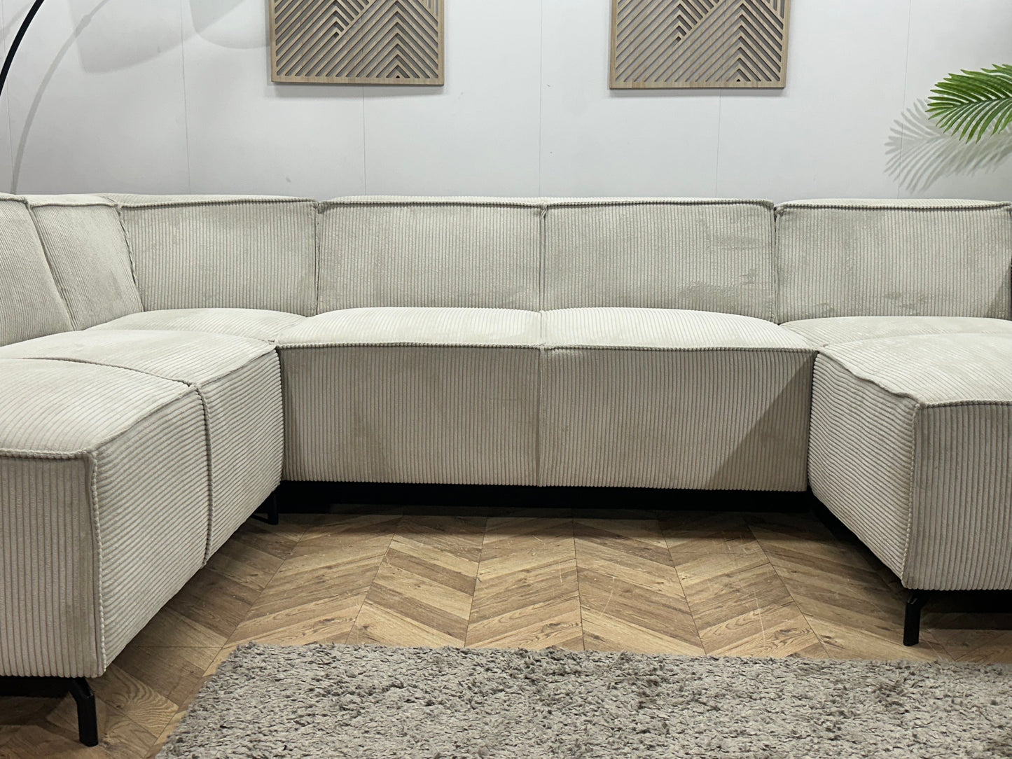 !Showroommodel! Witte Ribstof U Zetel