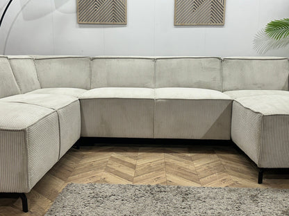 !Showroommodel! Witte Ribstof U Zetel
