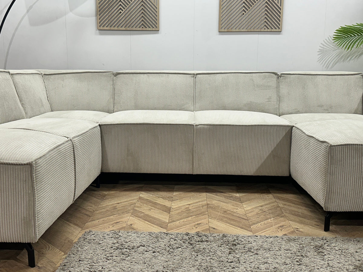 !Showroommodel! Witte Ribstof U Zetel