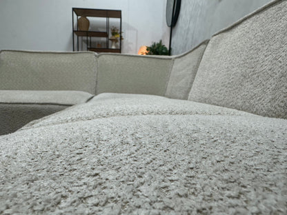!Showroommodel! Witte Bouclé Stoffen Hoekzetel
