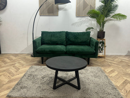Groene Velvet 2.5-Zits Zetel ~ Losse Kussens Met Afneembare Hoezen