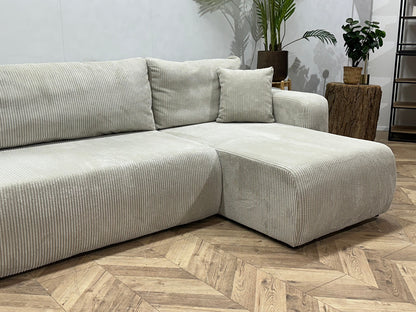 !Showroommodel! Witte Ribstof Hoekzetel