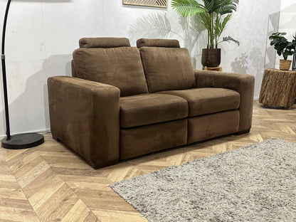 Bruine Velvet 2.5-Zits Zetel ~ Relaxfunctie
