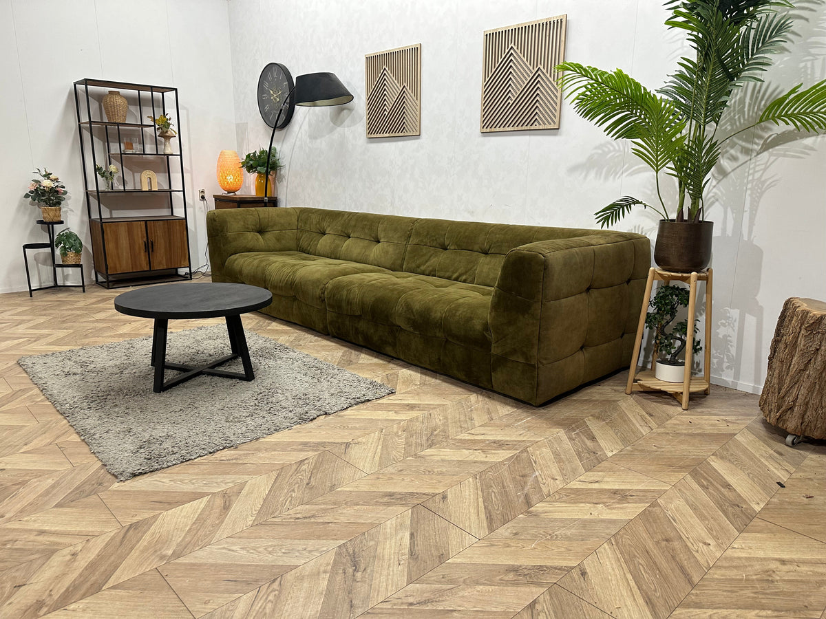 Lanterfant Mosgroene Velvet 3-Zits Zetel