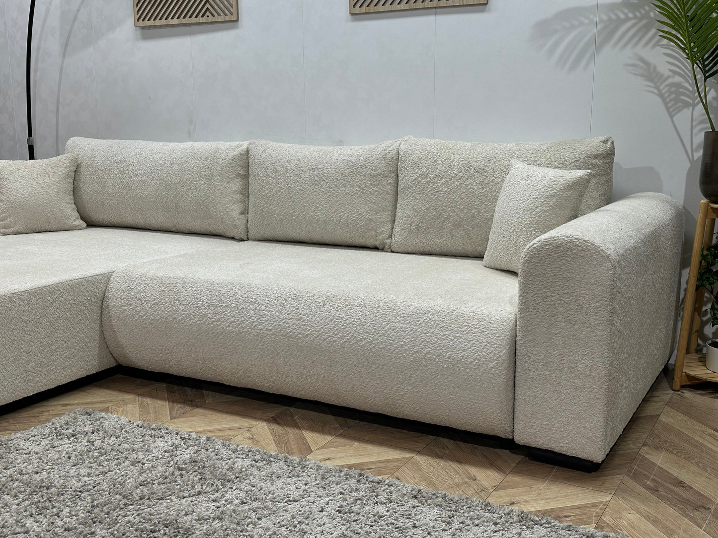 !Showroommodel! Witte Bouclé Hoekzetel