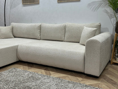 !Showroommodel! Witte Bouclé Hoekzetel