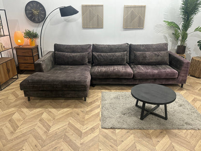 Room108 Antraciet Velvet Hoekzetel ~ Losse Kussens Met Afneembare Hoezen