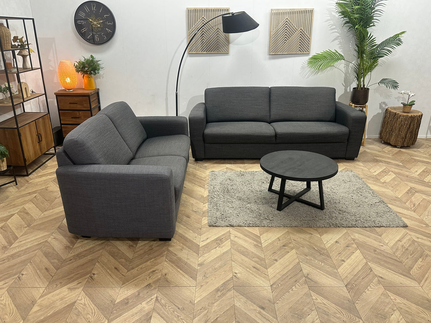 Antraciet Zetels Set ~ Vaste Kussens