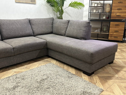 Grijze Hoekzetel Inc Hocker ~ Losse Rugkussens Met Afneembare Hoezen
