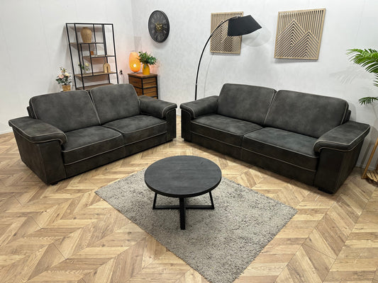 Antraciet Suède Stoffen Zetels Set ~ Vaste Kussens