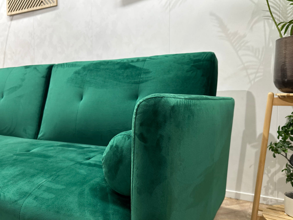 Groene Velvet 2.5-Zits Zetel ~ Slaapfunctie