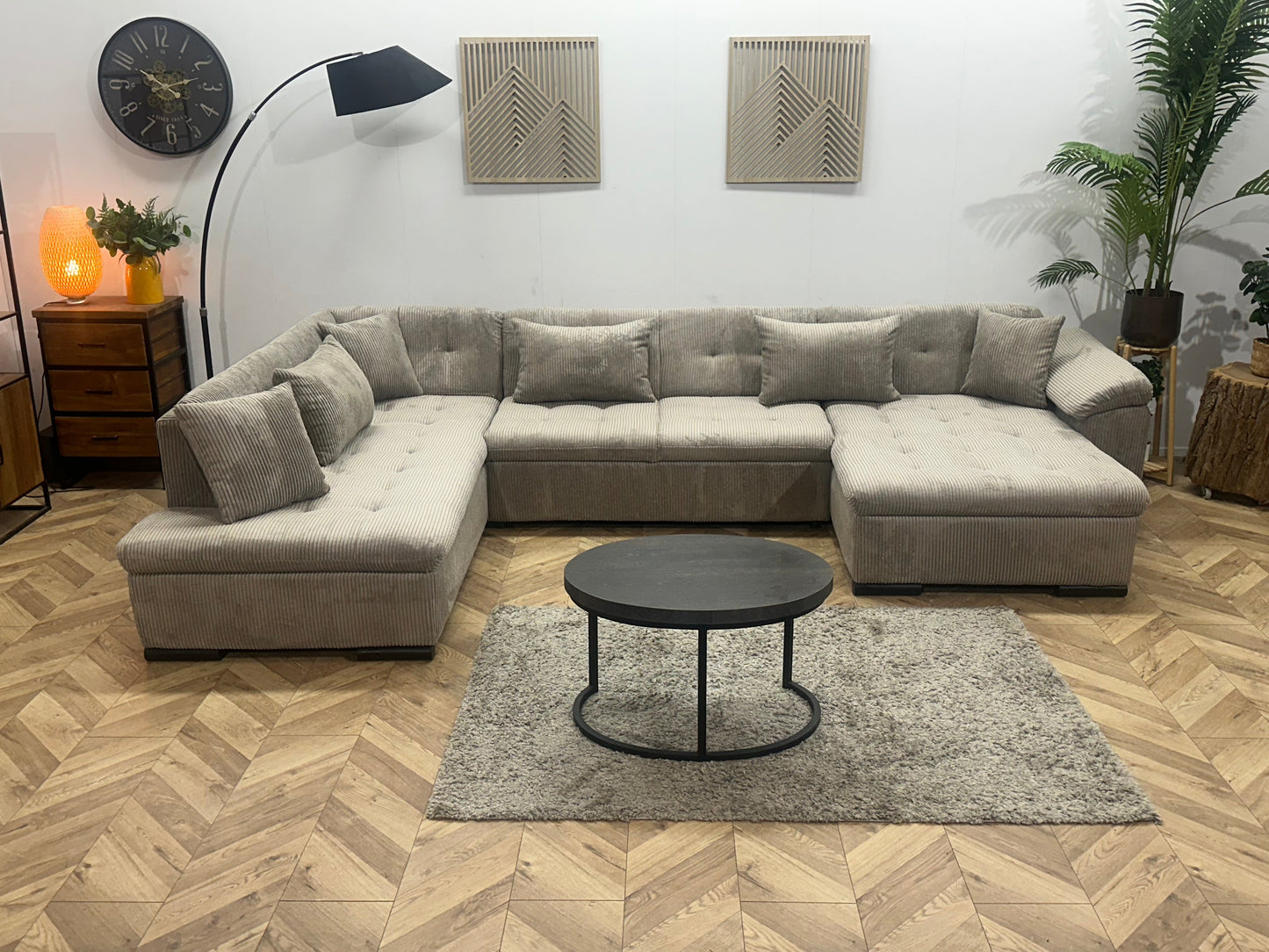 !Showroommodel! Licht Bruine Ribstof U Zetel